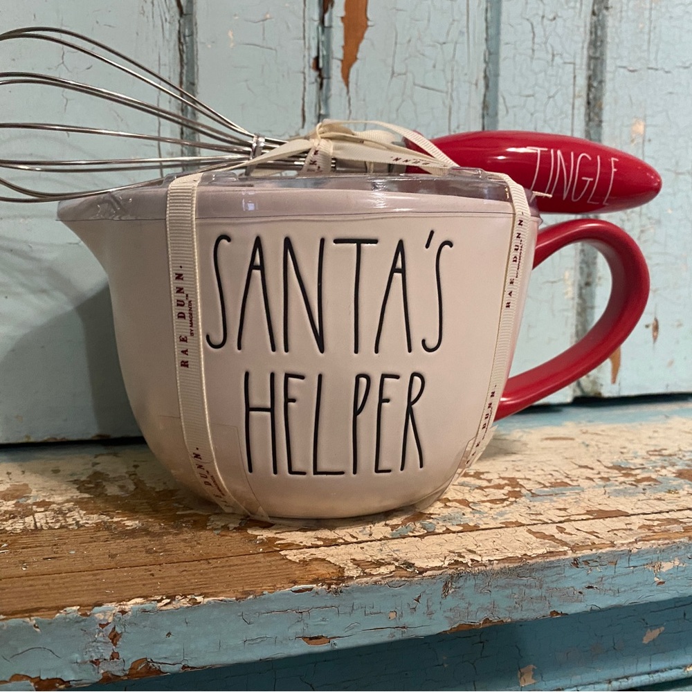 New Rae Dunn mixing bowl with whisk Santa’s helper